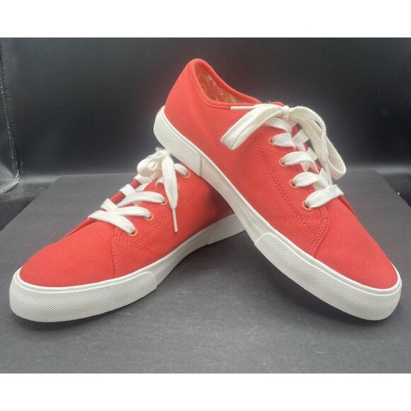 Vionic Oasis Canvas Lace Up Comfort Shoe Fashion  Sneaker Size 10  Bright Poppy - Picture 1 of 7